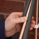 copper pipes with insulation